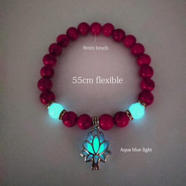Natural Stone Yoga Luminous Glow In The Dark Bracelet