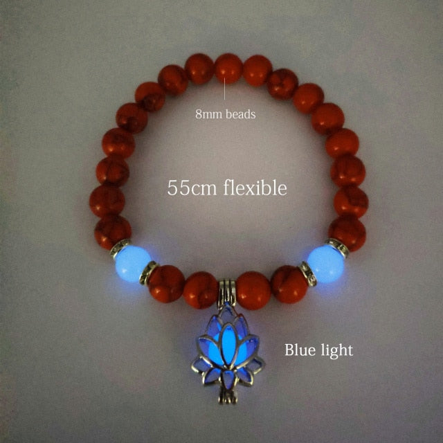 Natural Stone Yoga Luminous Glow In The Dark Bracelet