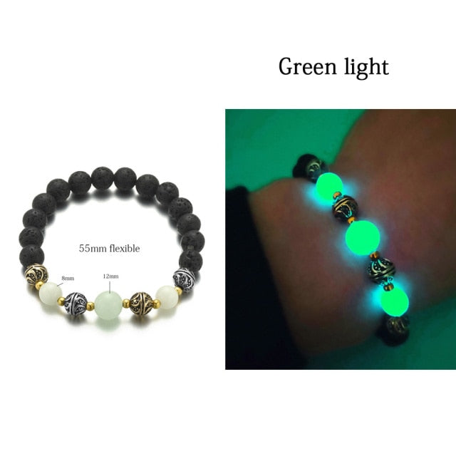 Natural Stone Yoga Luminous Glow In The Dark Bracelet