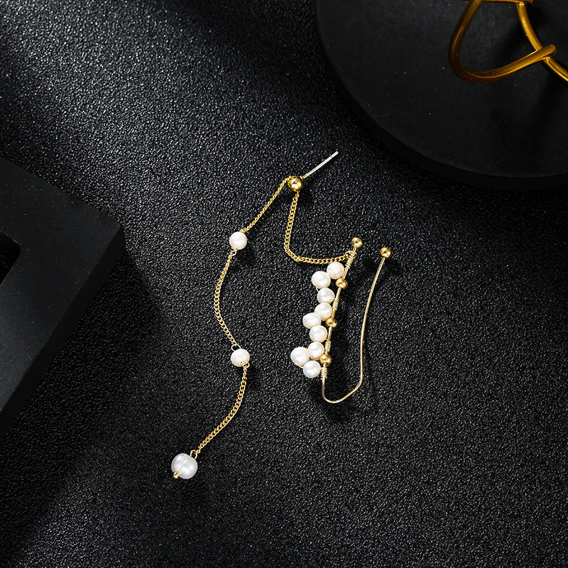 New Fashion Imitation Pearl Chain Ear Cuff Cartilage Earrings