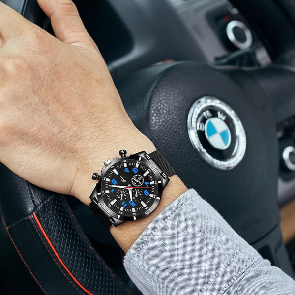 Reloj de pulsera deportivo de cuarzo militar informal de lujo