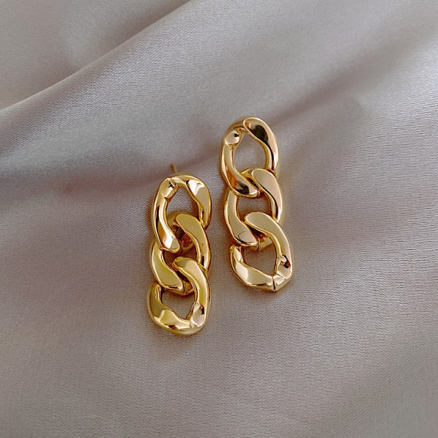 South Korea spring and summer new five-leaf flower tassel long earring