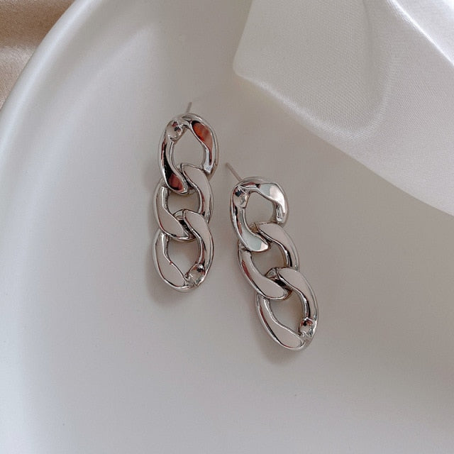 South Korea spring and summer new five-leaf flower tassel long earring