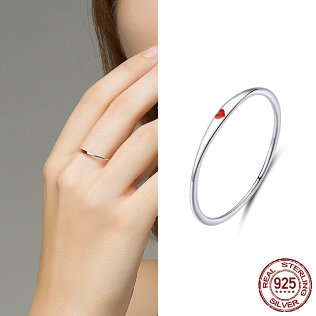 925 Sterling Silver Star Heart Shape Enemal Rainbow Finger Rings