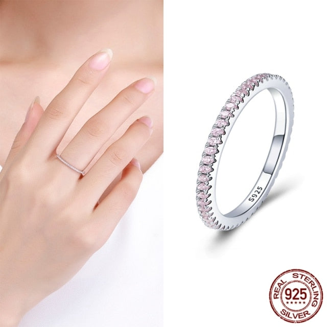 925 Sterling Silver Star Heart Shape Enemal Rainbow Finger Rings