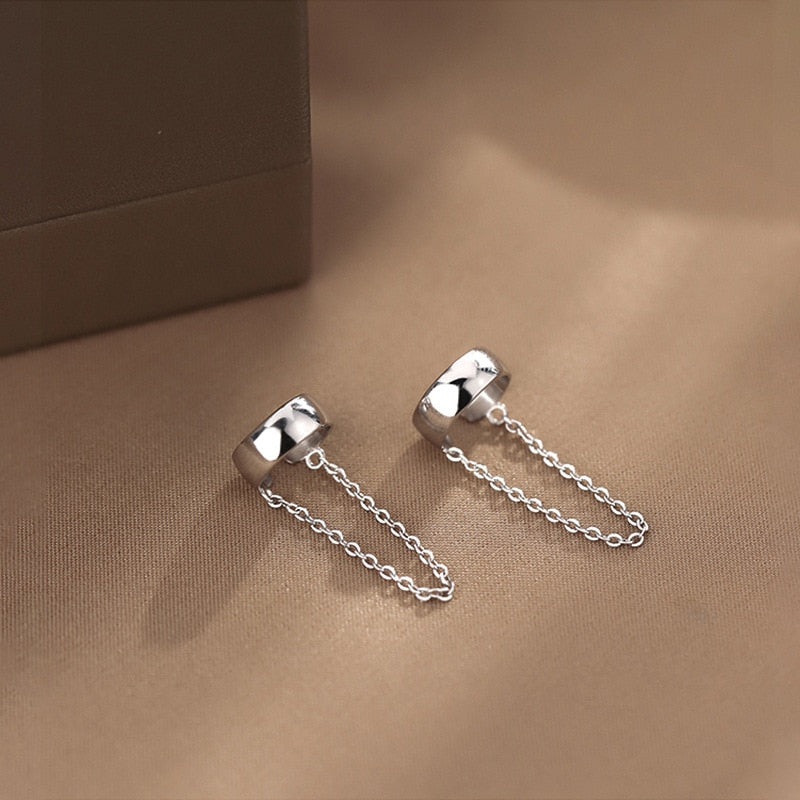 New Asymmetric Love Heart  Silver Color Drop Earrings