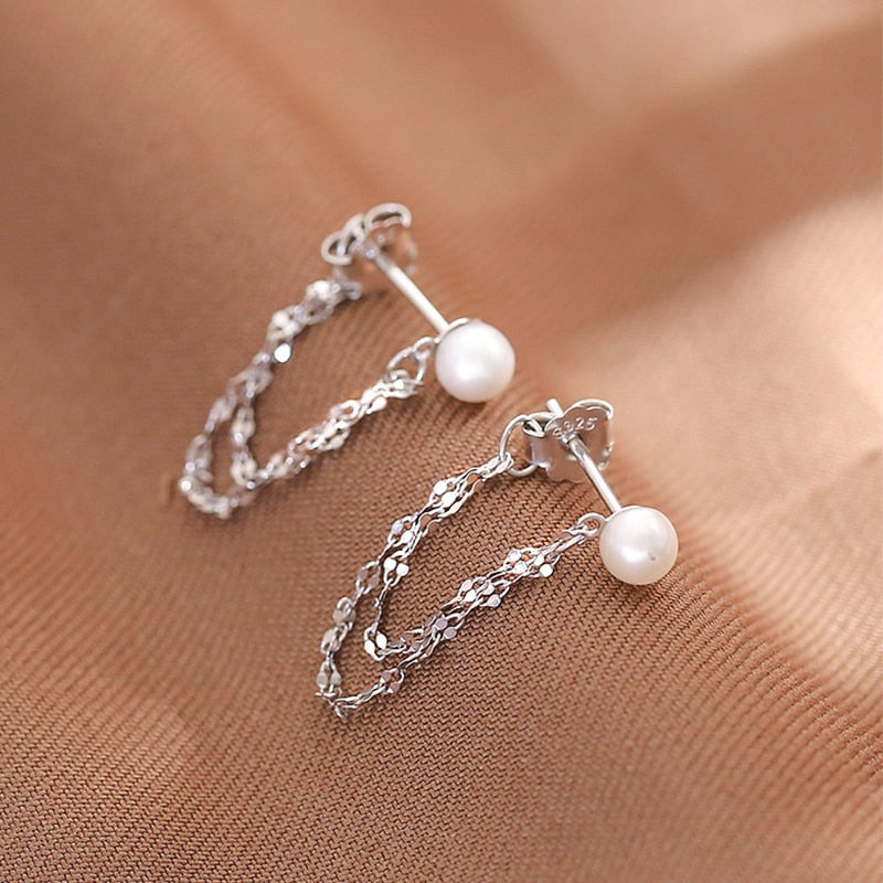 New Asymmetric Love Heart  Silver Color Drop Earrings