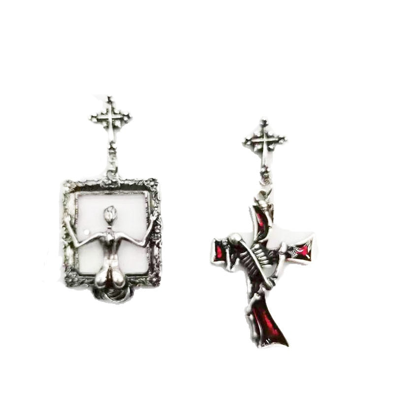 Goth Mysterious Dark Coffin Drop Earrings