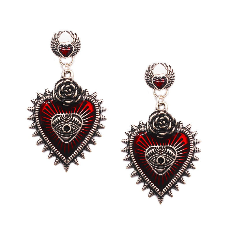 Goth Mysterious Dark Coffin Drop Earrings