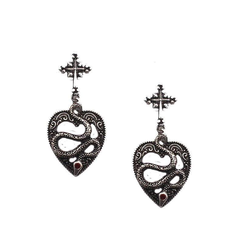 Goth Mysterious Dark Coffin Drop Earrings