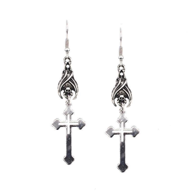 Goth Mysterious Dark Coffin Drop Earrings