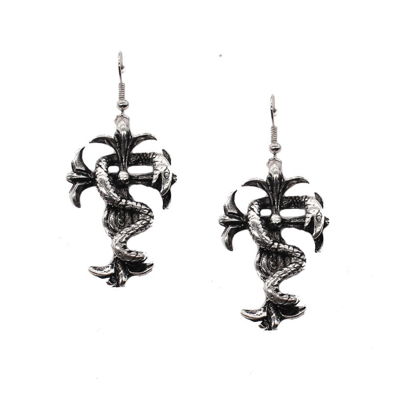 Goth Mysterious Dark Coffin Drop Earrings