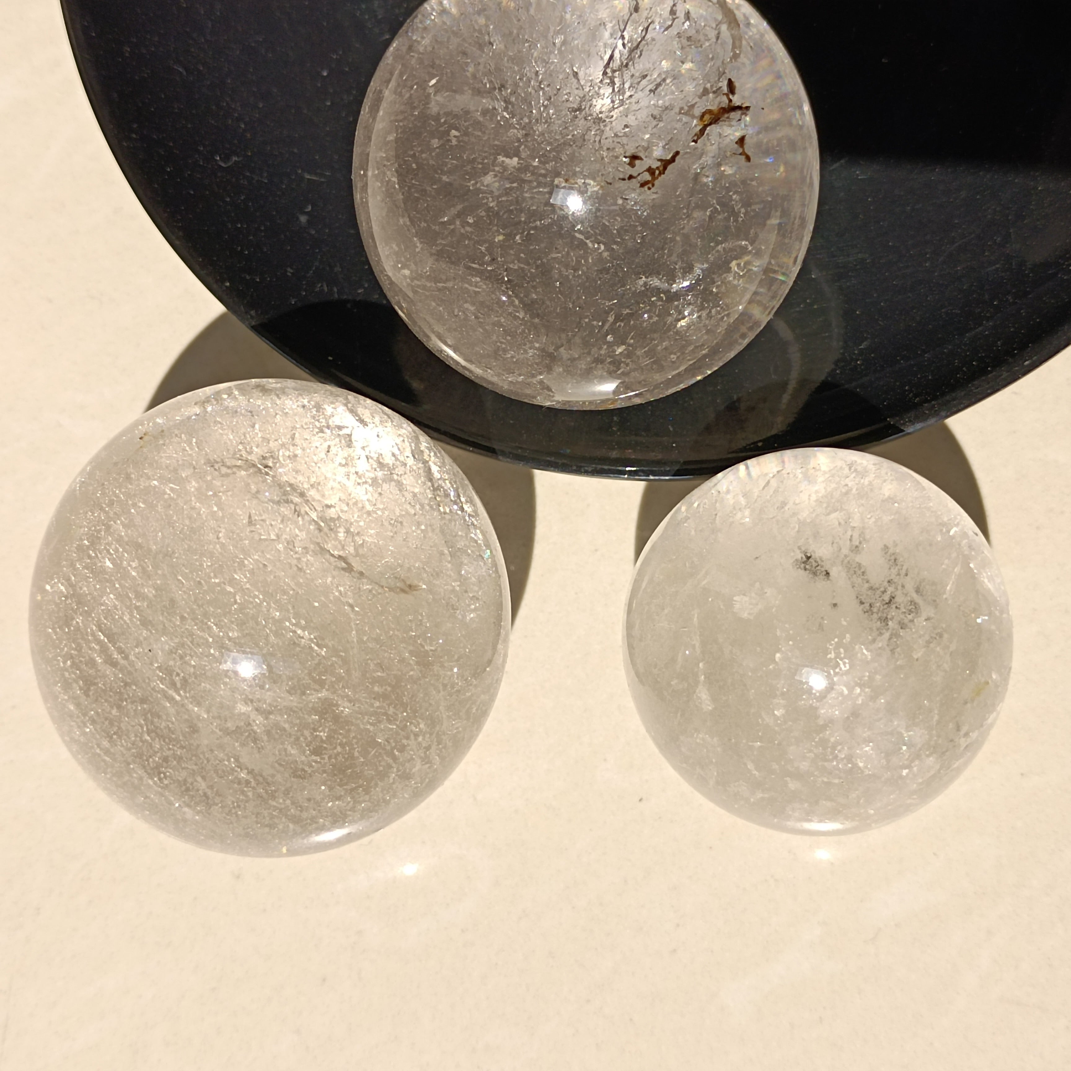 Natural White Quartz Crystal Ball