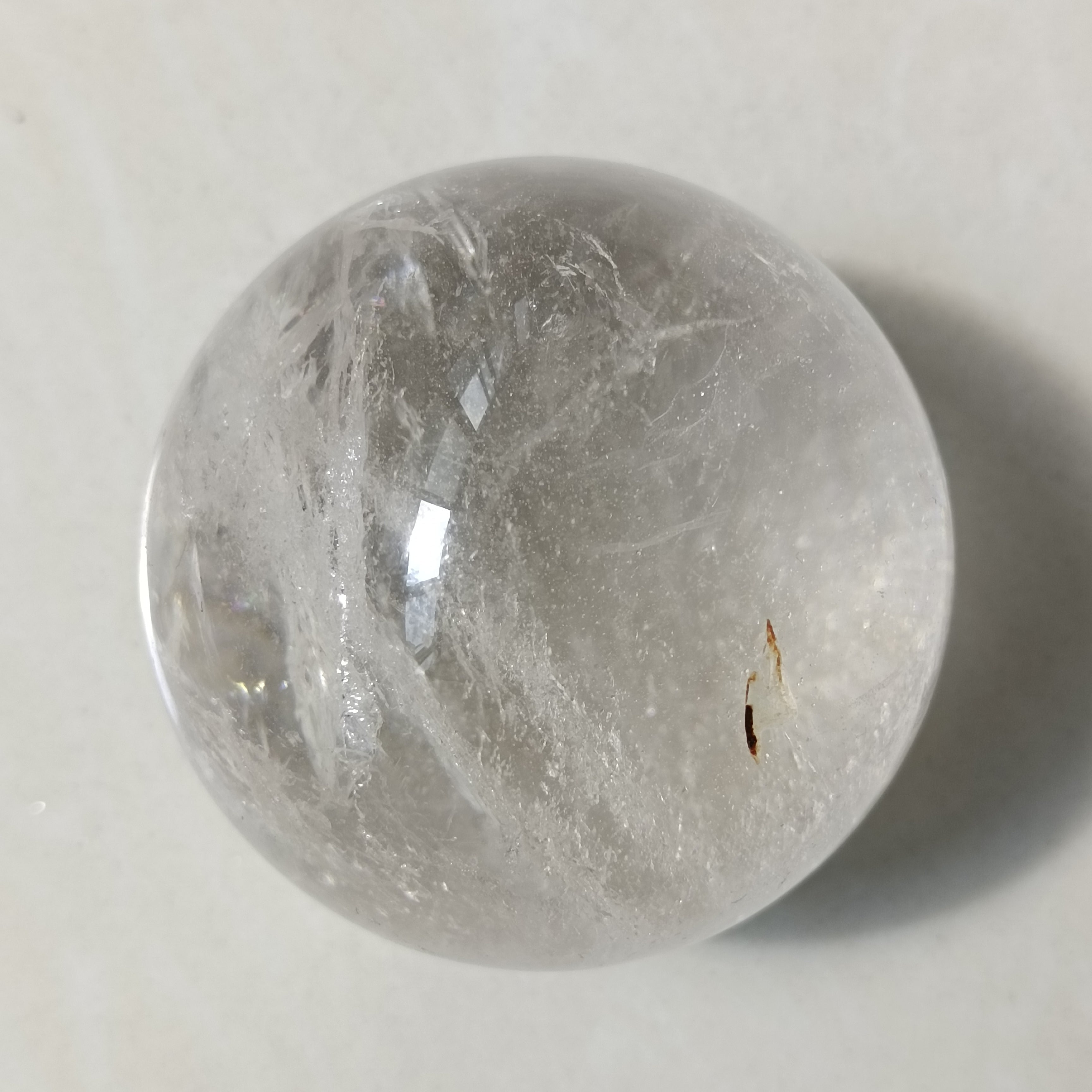 Natural White Quartz Crystal Ball