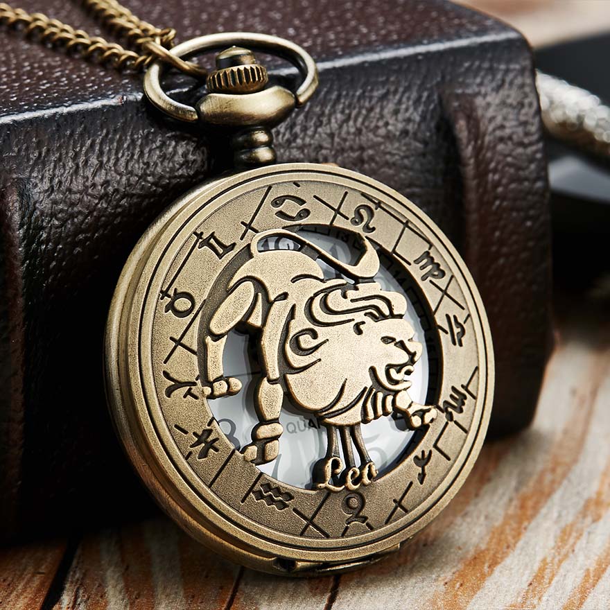 12 Constellation Retro Pocket Watch