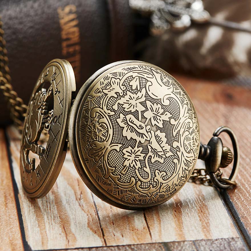12 Constellation Retro Pocket Watch