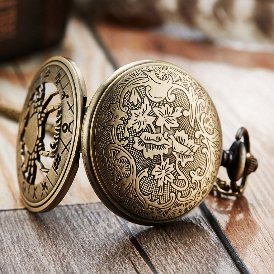 12 Constellation Retro Pocket Watch