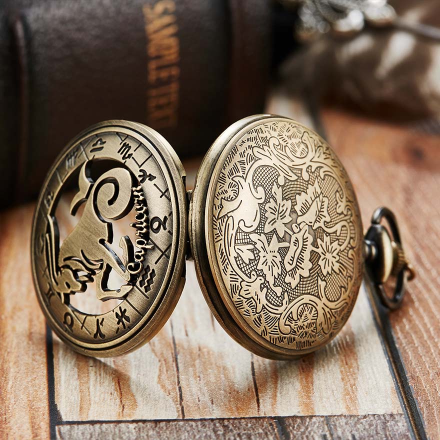 12 Constellation Retro Pocket Watch