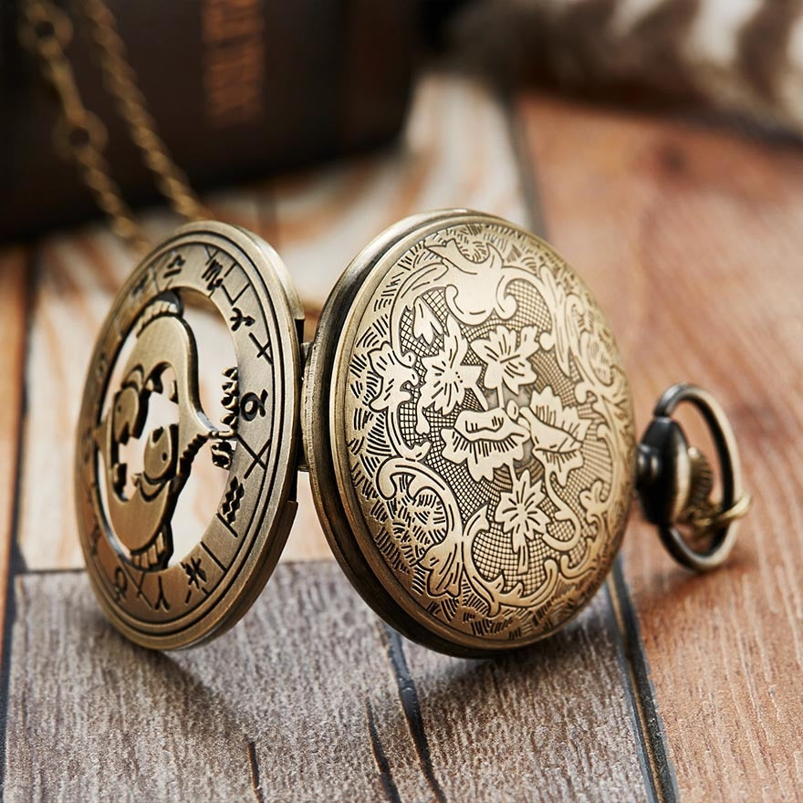 12 Constellation Retro Pocket Watch