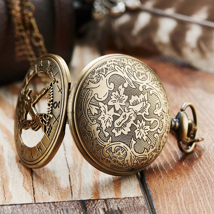 12 Constellation Retro Pocket Watch