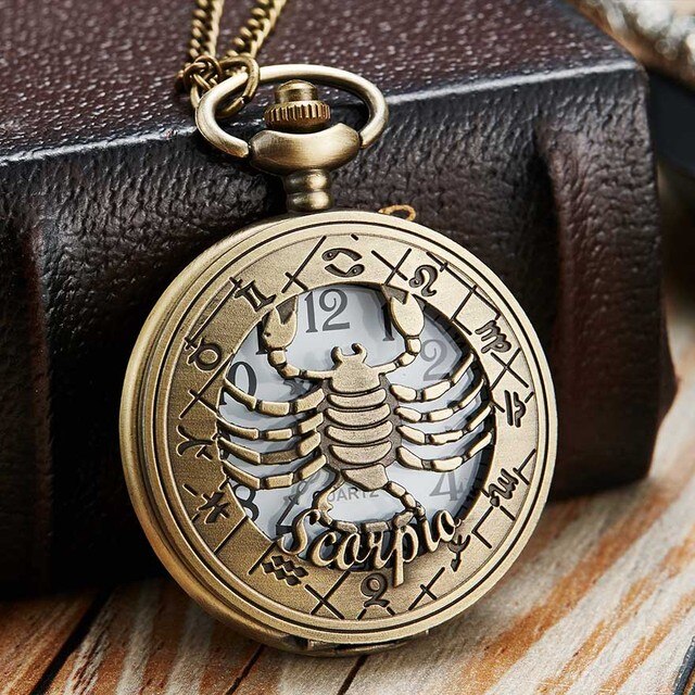 12 Constellation Retro Pocket Watch