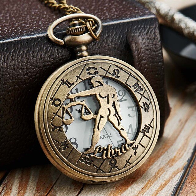 12 Constellation Retro Pocket Watch