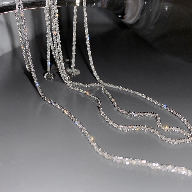 Vintage Multi-layer Sparkling Chain Choker Necklace