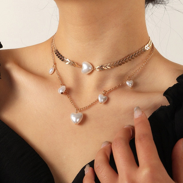 Vintage Multi-layer Sparkling Chain Choker Necklace