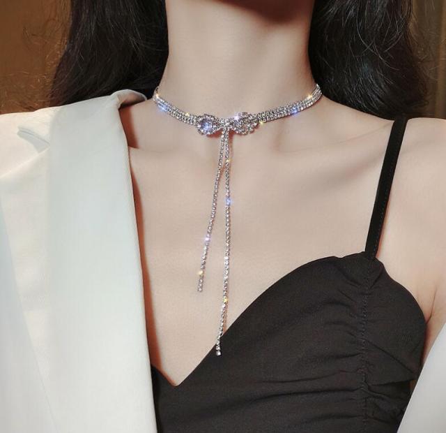 Vintage Multi-layer Sparkling Chain Choker Necklace