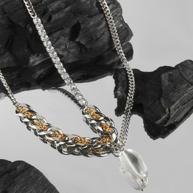 Vintage Multi-layer Sparkling Chain Choker Necklace