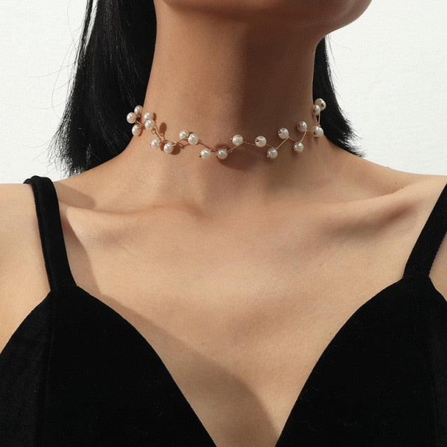 Vintage Multi-layer Sparkling Chain Choker Necklace