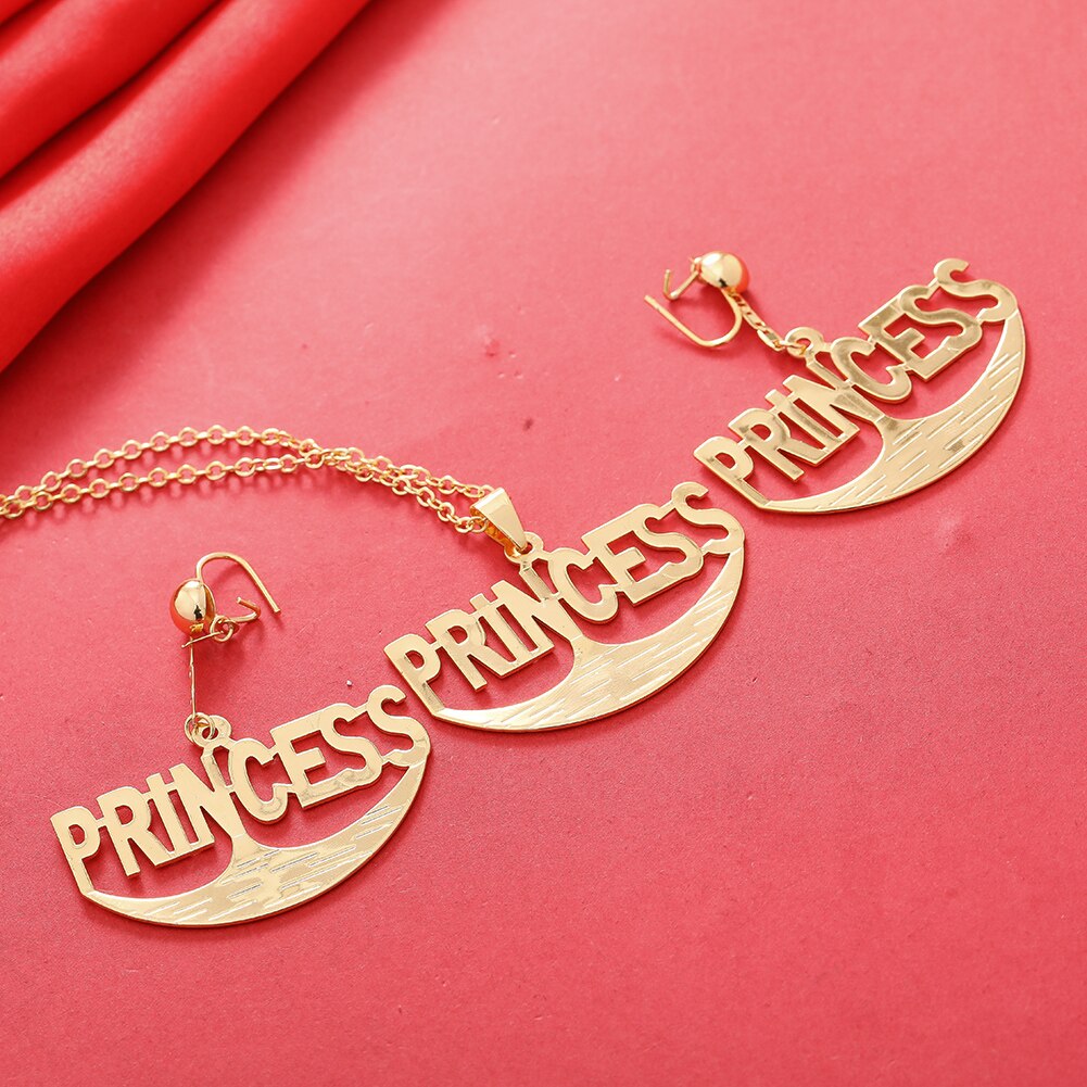 Dubai Gold Color Letter Jewelry Sets