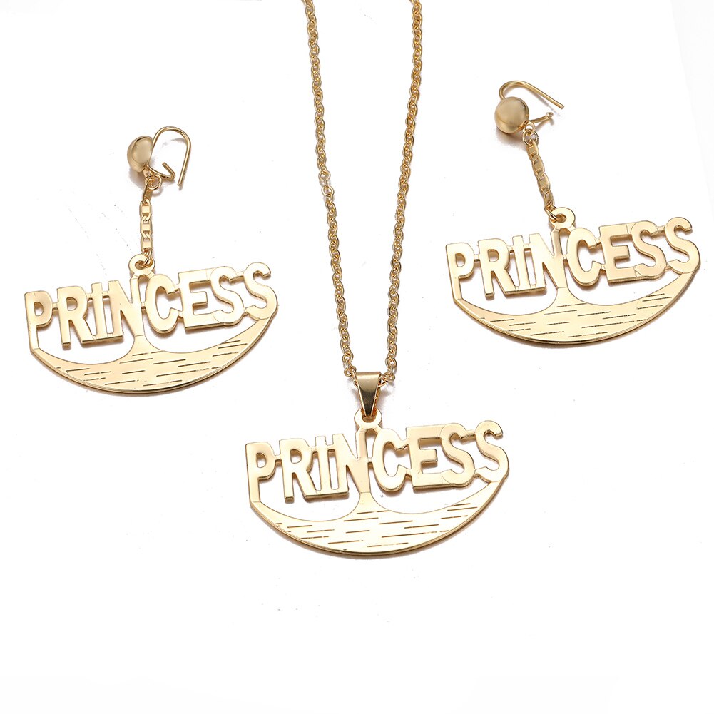 Dubai Gold Color Letter Jewelry Sets