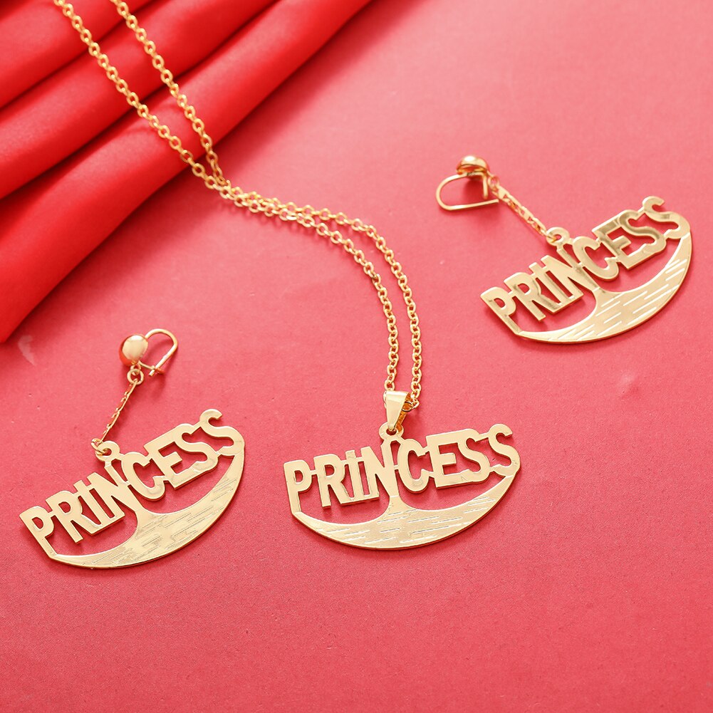 Dubai Gold Color Letter Jewelry Sets