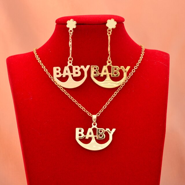 Dubai Gold Color Letter Jewelry Sets
