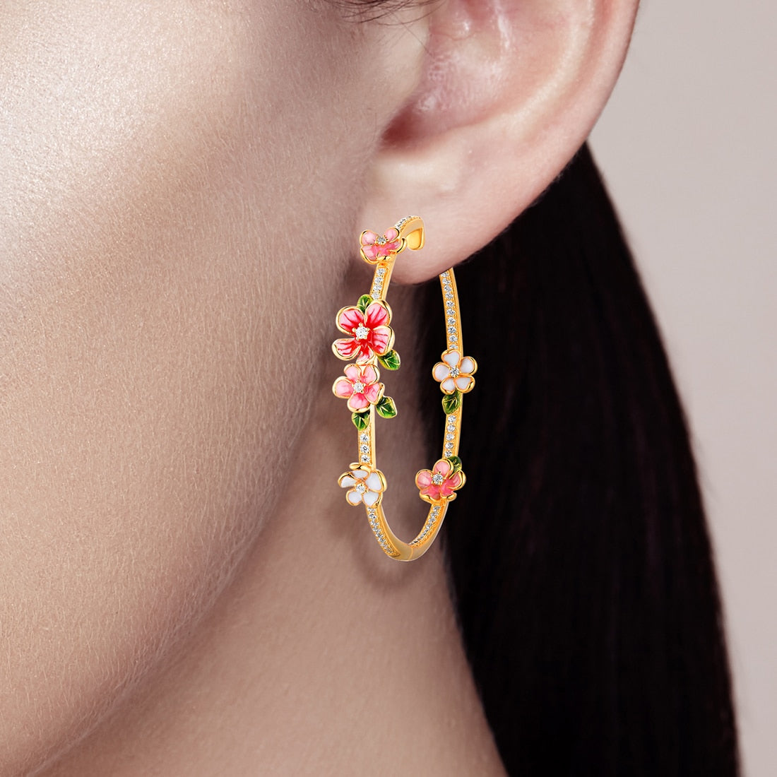 925 Sterling Silver Hoop Earrings For Women Colorful