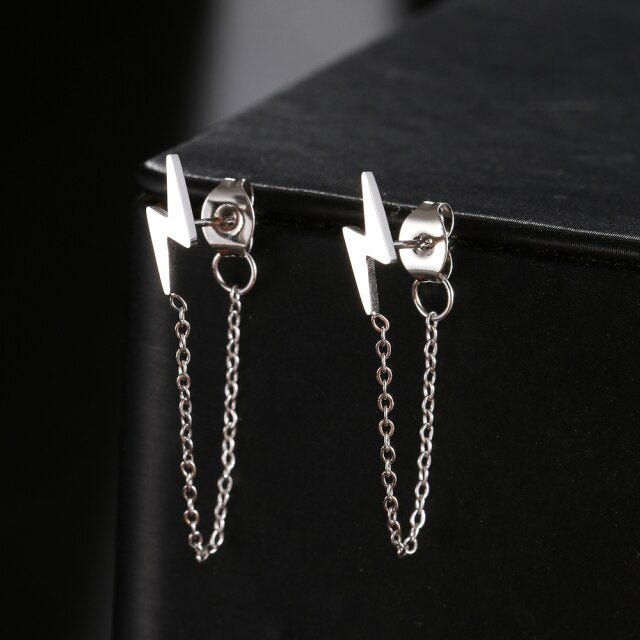 Geometric Element Stars Heart Fashion Tassel Chain Earrings