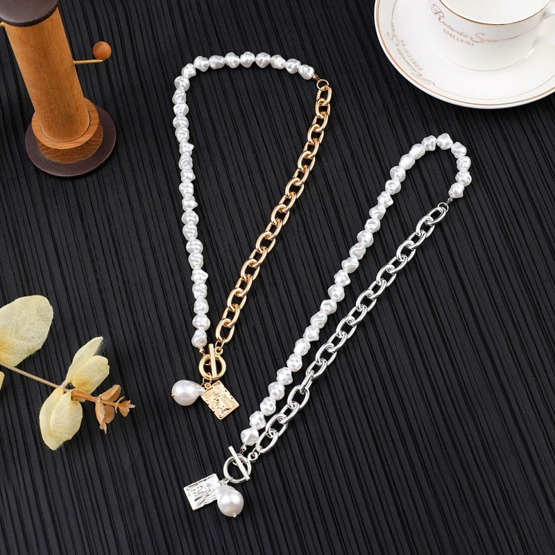 Irregular Pearl Choker Necklaces for Women