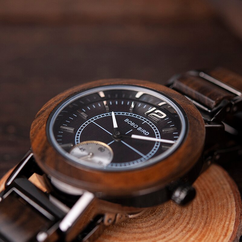 Couple Watch Men Wooden Ladies Quartz Wristwatch In Gift Box