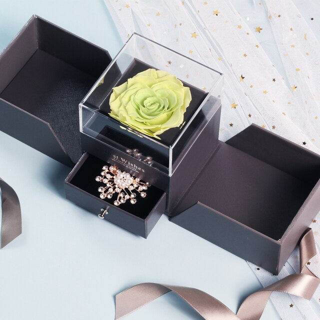 Everlasting Flower Jewelry Storage Box Women Earrings Gifts Box