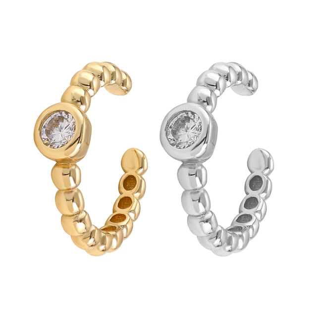 Bohemia Stackable C Shaped CZ Rhinestone Small Earcuffs Clip