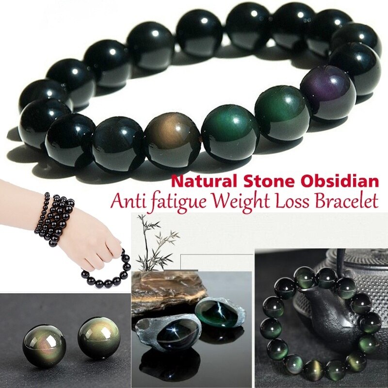 Natural Stone Obsidian Bracelet