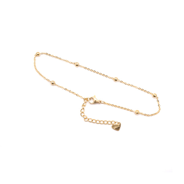 Tobillera de acero inoxidable 304, color dorado, cadena redonda, pulsera para el tobillo