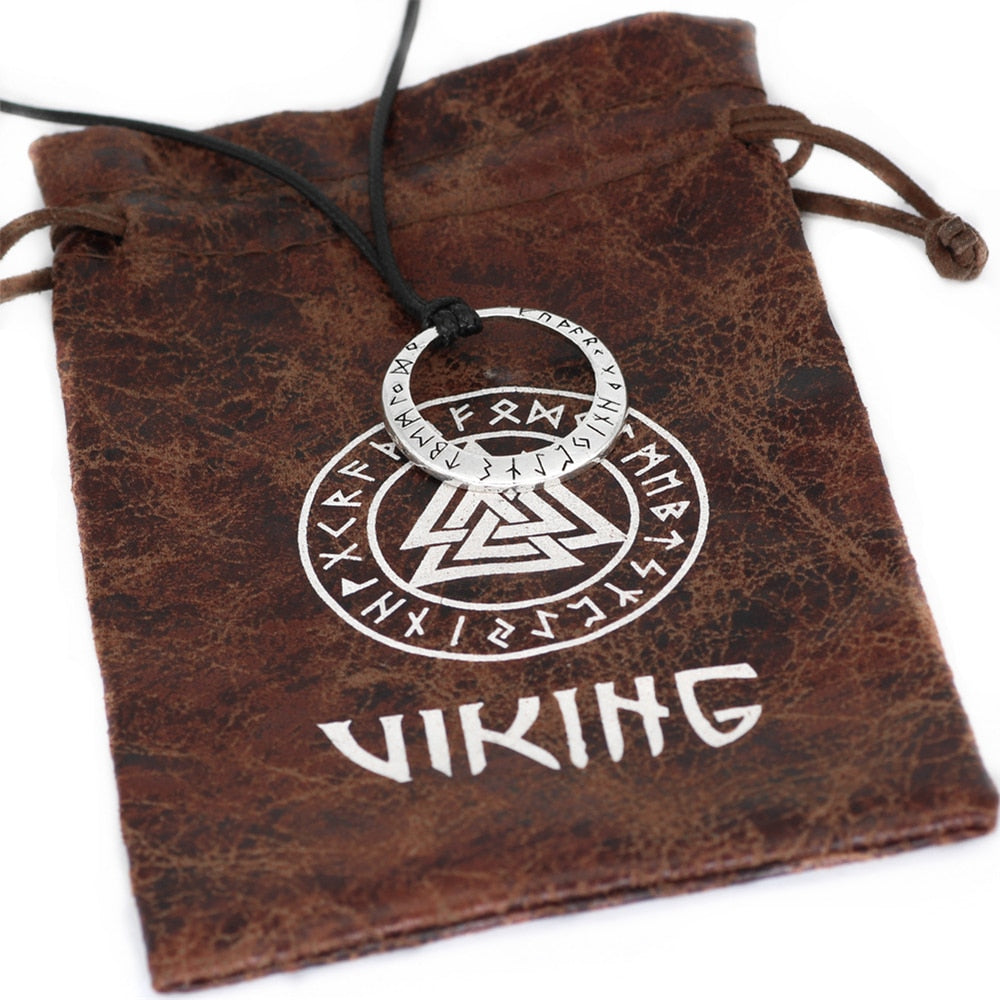 Vikings Circle Nordic Runes Necklaces