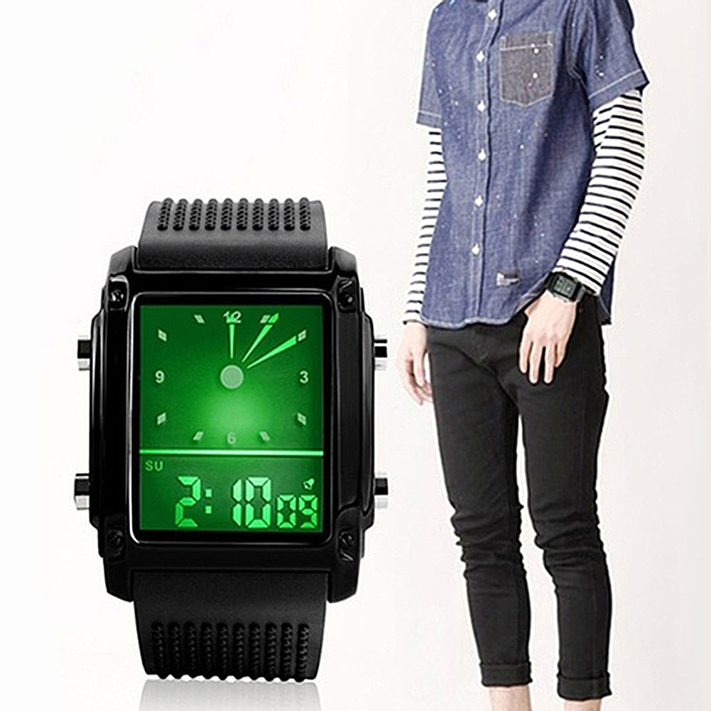 Waterproof Dual LCD Chronograph Quartz Sport Digital Wrist Watch