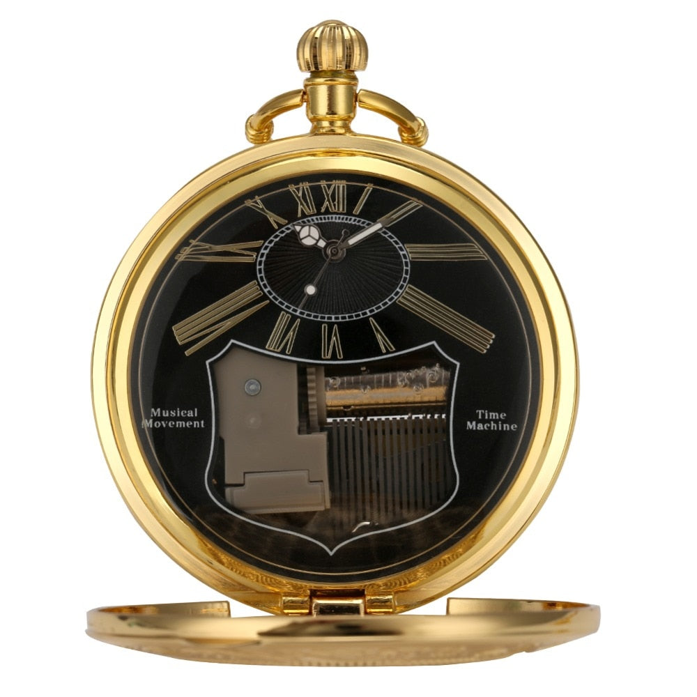Exquise Gold Musical Movement Pocket Watch
