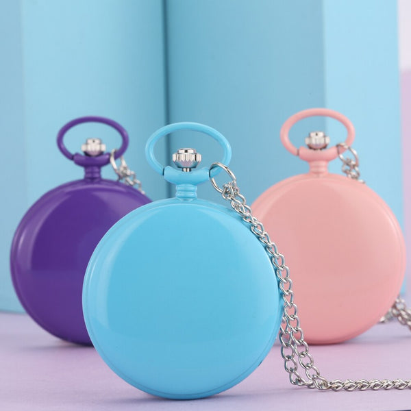 Reloj de bolsillo con caja lisa de varios colores