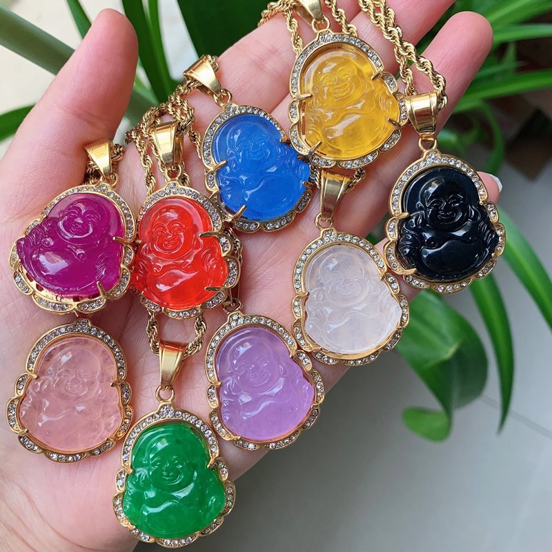 Crystal Buddha Pendant Necklace