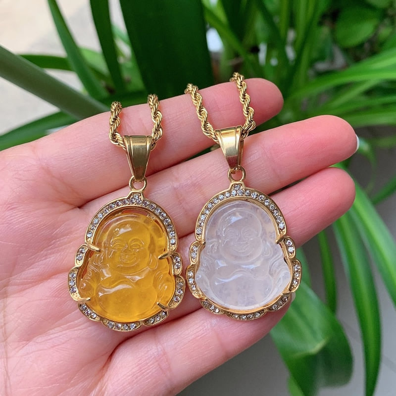 Crystal Buddha Pendant Necklace