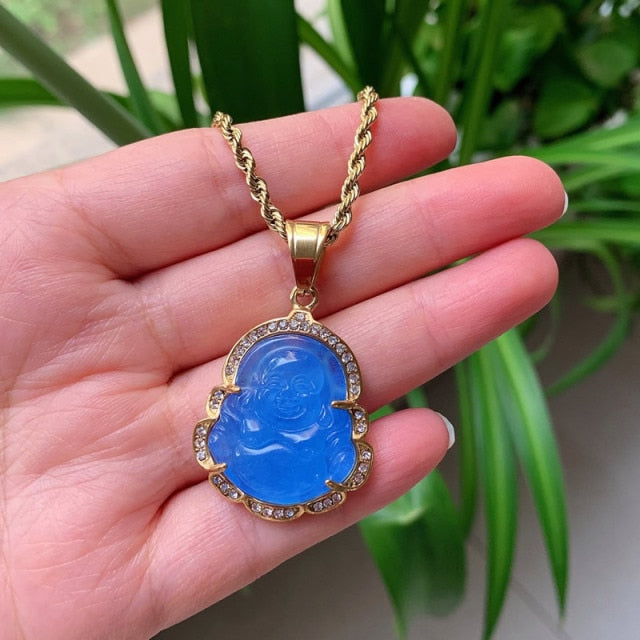 Crystal Buddha Pendant Necklace